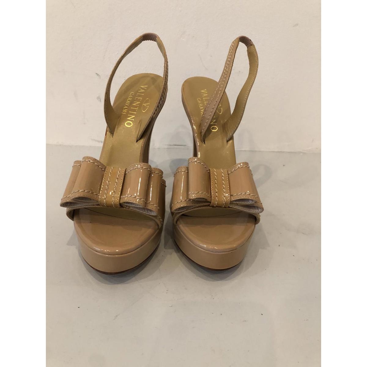 Slingback Heels With Bow - Elegant Beige
